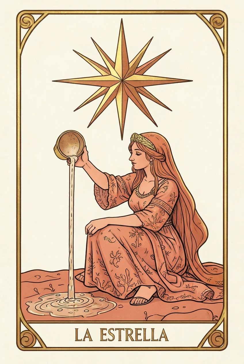 Carta La Estrella del mazo Luna Sol Tarot